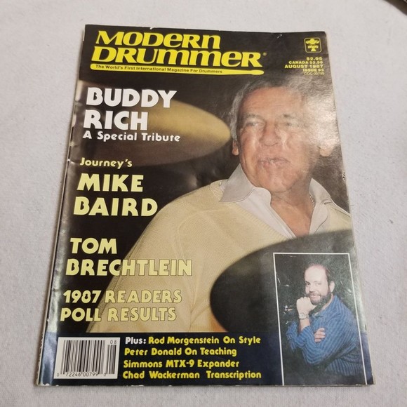 Aug. 1987 Modern Drummer Mag Buddy Rich, Mike Baird Spec tribute issue - Picture 2 of 9